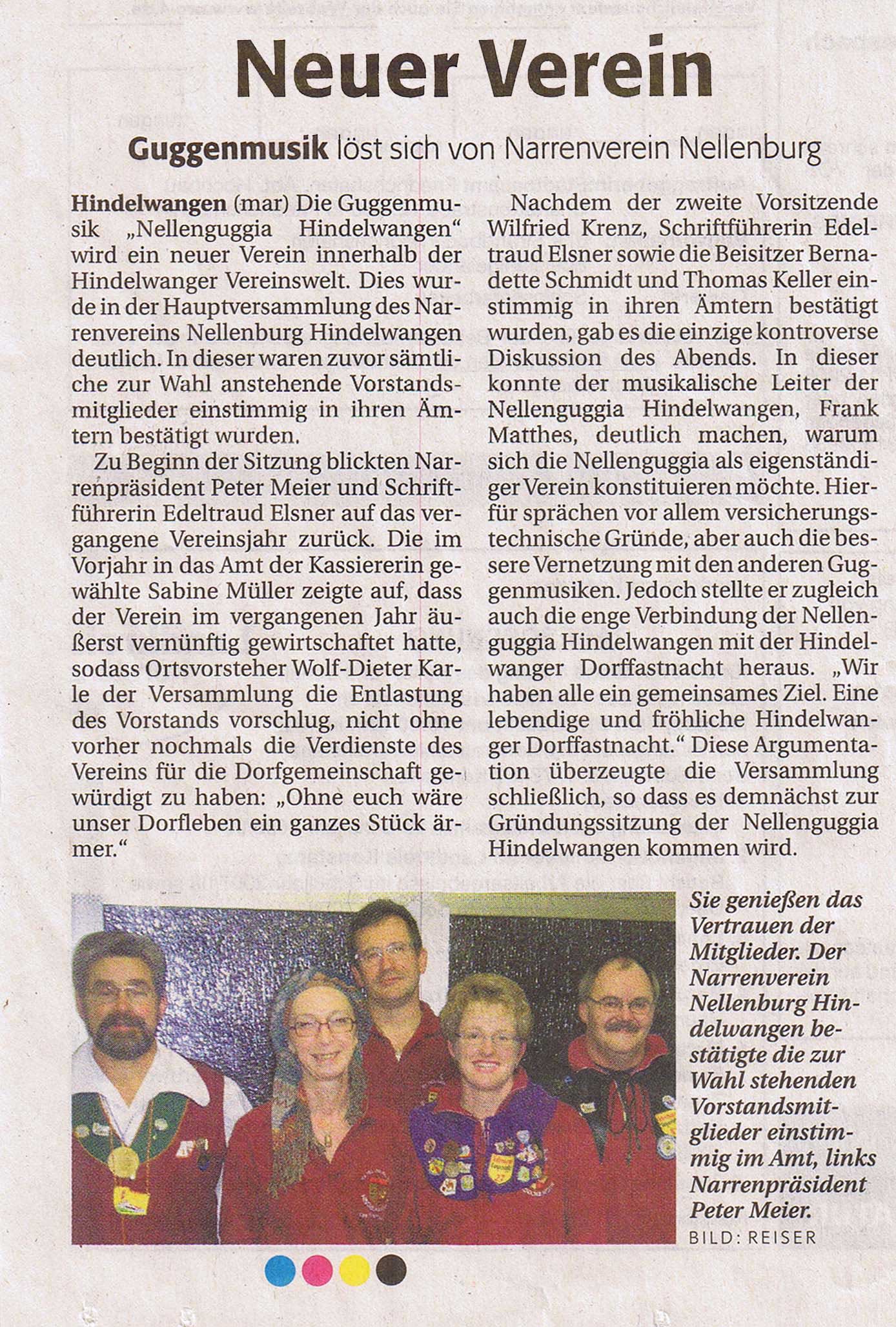 Neuer Verein (Südkurier vom 22. 11. 2008)